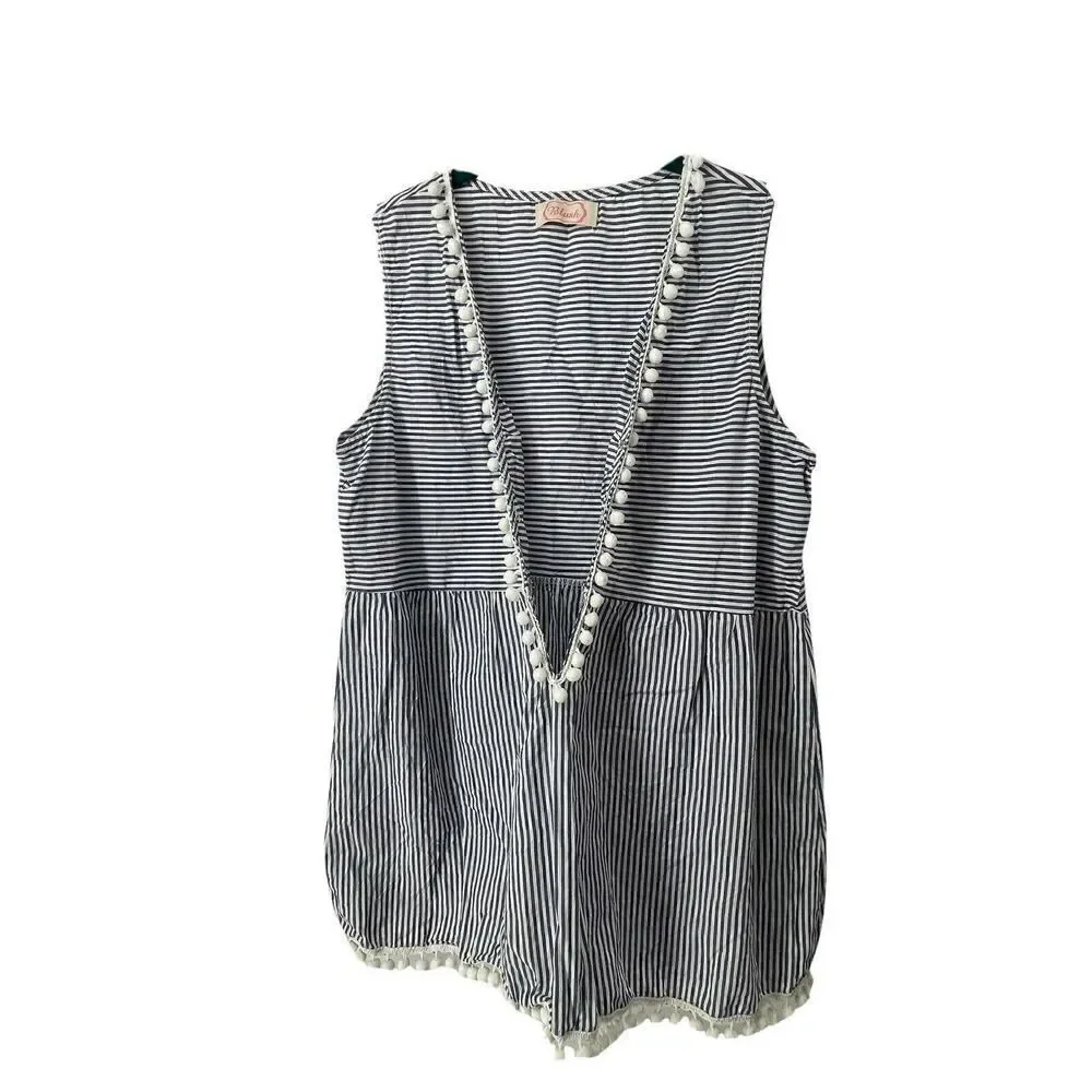 Blush pom sleeveless
